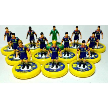 Subbuteo Andrew Table Soccer AS Roma 1991-92 3rd kit on Aeolus II Professional bases